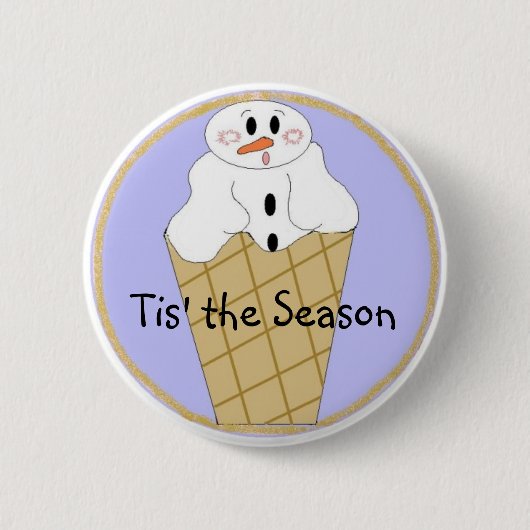 Soft Ice Cream Snowman Button (Vorderseite)