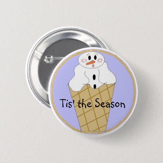 Soft Ice Cream Snowman Button (Vorne & Hinten)