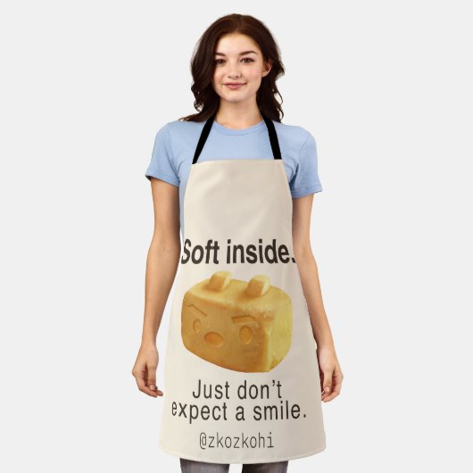 Soft Inside: Iron T Pineapple Cake Funny Quote Art Schürze (Getragen)