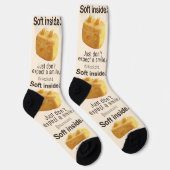 Soft Inside: Iron T Pineapple Cake Funny Quote Art Socken (Rechts)