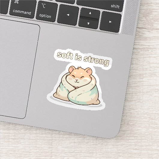 Soft Is Strong Hamster Sticker – Cute Animal (Detail)