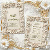 Soft Ivory Baroque Grandeur Acanthus Swirl Minimal Einladung