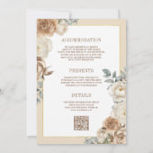 Soft Ivory Beige Blütengold Alles in einer Hochzei Einladung (Rückseite)