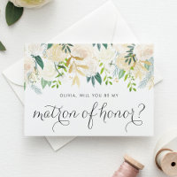 Soft Ivory Blume und Greenery Matron of Honor