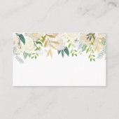 Soft Ivory Blumengarten mit Grün Hochzeit Platzkarte (Vorderseite)