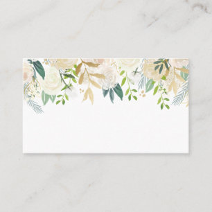 Soft Ivory Blumengarten mit Grün Hochzeit Platzkarte