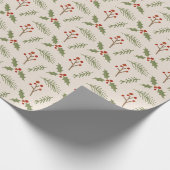 Soft Ivory Botanical Berries Geschenkwrap Geschenkpapier (Ecke)