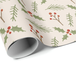 Soft Ivory Botanical Berries Geschenkwrap Geschenkpapier