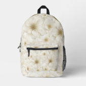 Soft Ivory Floral Abstrakt Bedruckter Rucksack (Vorderseite)