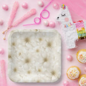 Soft Ivory Floral Abstrakt Pappteller (Party)