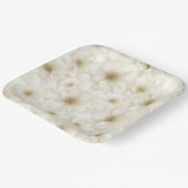 Soft Ivory Floral Abstrakt Pappteller (Gewinkelt)