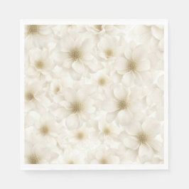 Soft Ivory Floral Abstrakt Serviette