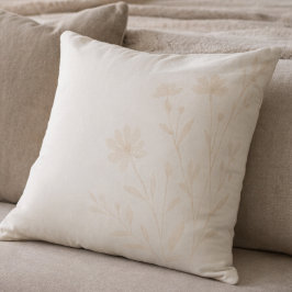 Soft Ivory Florals Throw Pillow Kissen