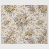 Soft Ivory Garden Bloom Geschenkpapier (Flach)