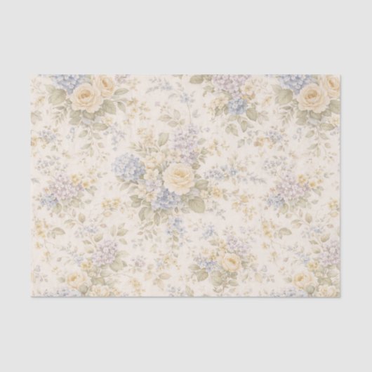 Soft Ivory Garden Bloom Seidenpapier (Vorderseite)