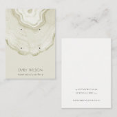 Soft Ivory Gold Agate Marble 2 Earring Display Visitenkarte (Vorne/Hinten)