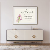 Soft Ivory & Iris Wedding Willkommen Acrylschild