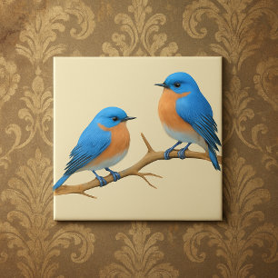Soft Ivory Lovebirds Romantische Bluebirds Hochzei Fliese