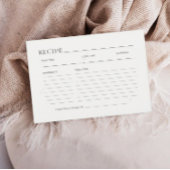 Soft Ivory Minimalistisch Brautparty Rezept Card