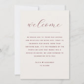 Soft Ivory Script Wedding Timeline + Welcome Einladung (Vorderseite)