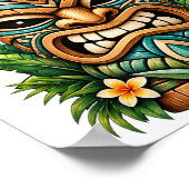 Soft Jade Blossom Tiki Poster (Ecke)