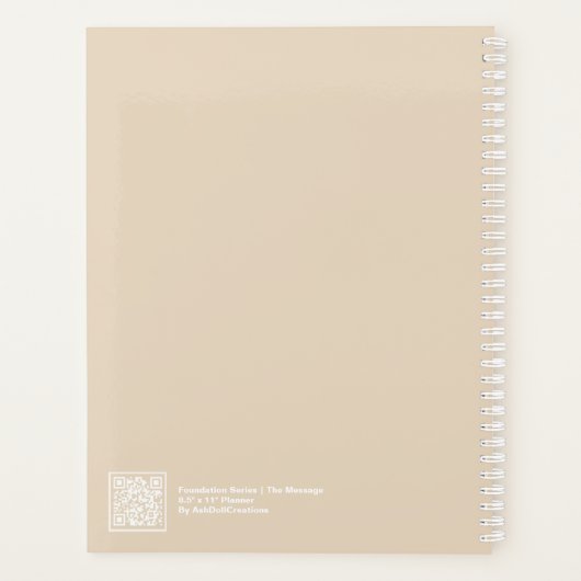 Soft Khaki/Beige Block Quote | Fully Customizable Planer (Rückseite)