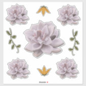 Soft Lavendel Echeveria handGezeichnet Sukkulent Aufkleber (Blatt)