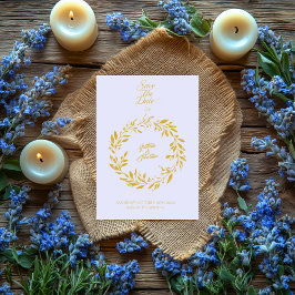Soft Lavendel & Gold Circle Save the Date Hochzeit Einladung