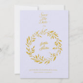 Soft Lavendel & Gold Circle Save the Date Hochzeit Einladung (Vorderseite)