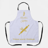 Soft Lavendel mit antikem Goldwalzband Button & Kr Schürze (Vorderseite)