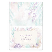 Soft Lavender Aquamarin Ocean Food Labels Platzkar Tischnummer (Vorderseite)