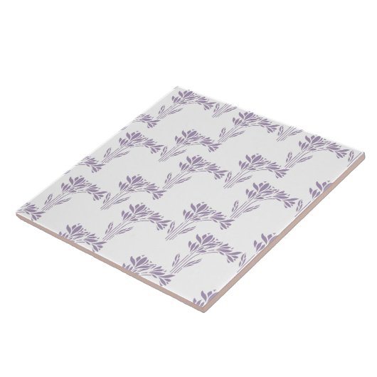 Soft Lavender Botanical Pattern Tile Fliese (Seite)