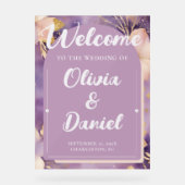 Soft Lavender Ceremony Welcome Display Acrylschild (Vorderseite)