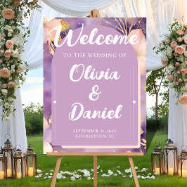 Soft Lavender Ceremony Welcome Display Acrylschild