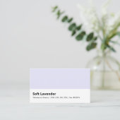 Soft Lavender Delicate Dreamy Color Consulting Visitenkarte (Stehend Vorderseite)