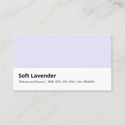 Soft Lavender Delicate Dreamy Color Consulting Visitenkarte (Vorderseite)