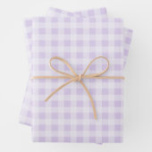 Soft Lavender Gingham Wrapping Paper Sheets Geschenkpapier Set (Beispiel)