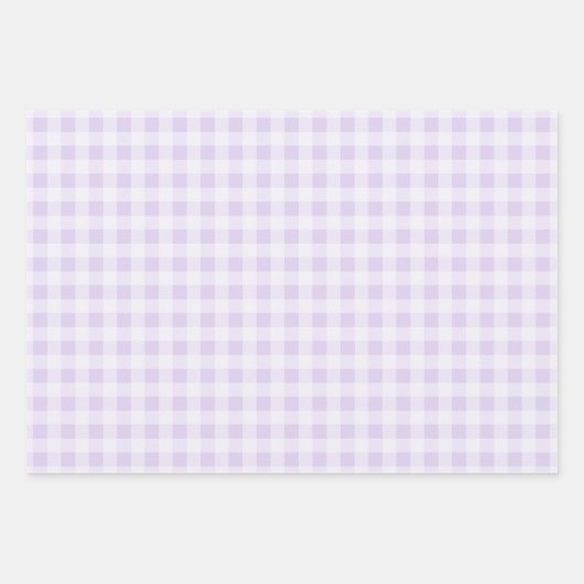 Soft Lavender Gingham Wrapping Paper Sheets Geschenkpapier Set (Vorderseite)