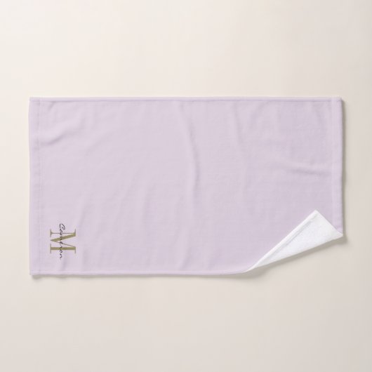 Soft Lavender Gold Initial und Name Personalisiert Badhandtuch Set (Handtuch)