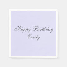 Soft Lavender Minimalist Birthday Party Napkins