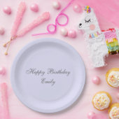 Soft Lavender Minimalist Birthday Party Plates Pappteller (Party)