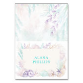 Soft Lavender Minze Ocean Table Platzkarte Tischnummer (Vorderseite)