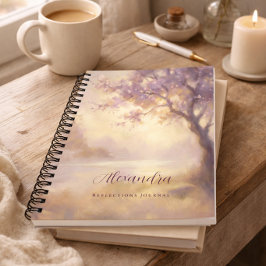 Soft Lavender Nature Aesthetic Reflections Journal Notizblock