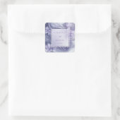 Soft Lavender Sheer Floral Wedding Quadratischer Aufkleber (Tasche)