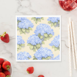 Soft Lemo Blue Hydrangea Standard Luncheon Napkins Serviette