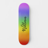 Soft lgbtq+ Stolz Regenbogenfarben & Name Skateboard (Vorderseite)