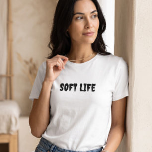 Soft Life Ästhetik Weiße Grafik T-Shirt   Minima