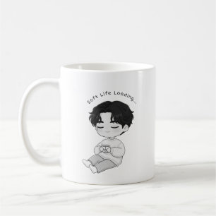 Soft Life Loading Cozy Chibi Jungen Tee Kaffeetasse