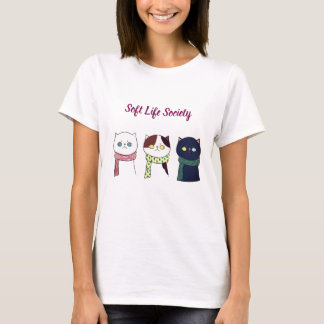 Soft Life Society Cozy Cat Ästhetik T-Shirt