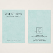 Soft Light Aqua Blue Textur Ohrring-Grafikkarte (Vorne & Hinten)